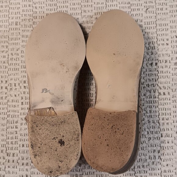 Bata women's tan beige leather laser cut out double zipper ankle boots sz 6.5 US - Picture 8 of 13